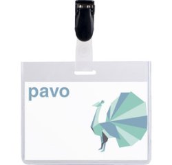 Porte-badge, fermé en haut, avec clip, 60 x 90 mm
