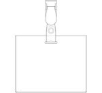 Porte-badge, fermé en haut, avec clip, 60 x 90 mm