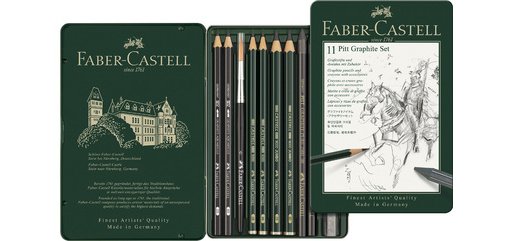 FABER-CASTELL Kit PITT GRAPHITE petit, étui de 9 pièces
