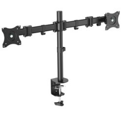 Support double écran universel, fixation par serrage