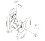 Support mural pour écran LCD/LED, noir