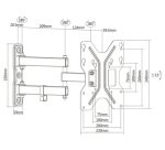 Support mural pour écran LCD/LED, noir