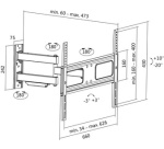 Support mural pour TV Full Motion, pour 96,98 -