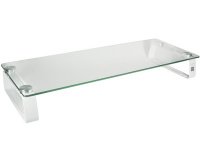 Logilink support de moniteur, acier/verre, blanc