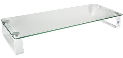 Logilink support de moniteur, acier/verre, blanc