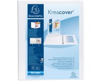 Classeur PP personnalisable Kreacover - 4 anneaux en D 50mm - A4 maxi - Blanc