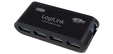 USB 3.0 Hub with Power Adapter, 4 Ports