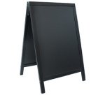 Panneau trottoir WOODY, avec tableau noir, noir