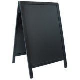 Panneau trottoir WOODY, avec tableau noir, noir