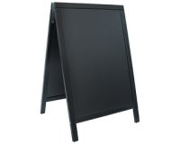 Panneau trottoir WOODY, avec tableau noir, noir