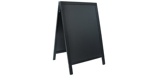 Panneau trottoir WOODY, avec tableau noir, noir