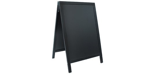 Panneau trottoir WOODY, avec tableau noir, noir