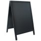 Panneau trottoir WOODY, avec tableau noir, noir