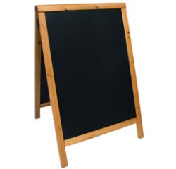 Panneau trottoir WOODY, avec tableau noir, hêtre