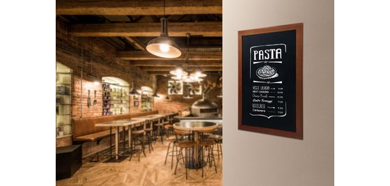 Ardoise murale UNIVERSAL, avec cadre en bois