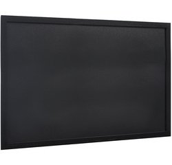 Ardoise murale WOODY, avec cadre en bois, noir