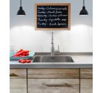 Ardoise murale WOODY, avec cadre en bois, teck