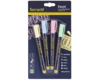 Securit marqueur à la craie small, blister de 4 pièces en couleurs pastel assorties
