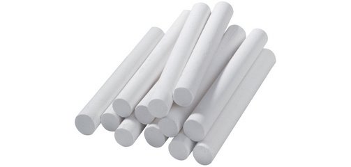 Craie pour tableau, rond, blanc