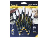 lot de 7 feutres craie pointe 1-2 mm blanc