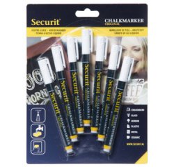 lot de 7 feutres craie pointe 1-2 mm blanc
