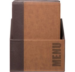 Protège-menus TRENDY, A4, boîte de 20, marron clair