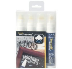 Feutre-craie WATERPROOF LARGE, étui de 4