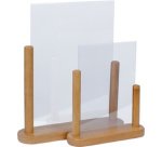 Porte-visuel TABLE, acrylique, A5, teck