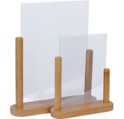 Porte-visuel TABLE, acrylique, A5, teck