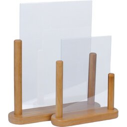 Porte-visuel TABLE, acrylique, A4, teck