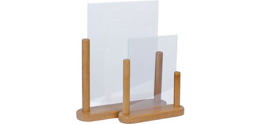 Porte-visuel TABLE, acrylique, A5, teck