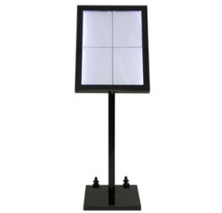 Black star présentoir porte-menu à LED 4 vues