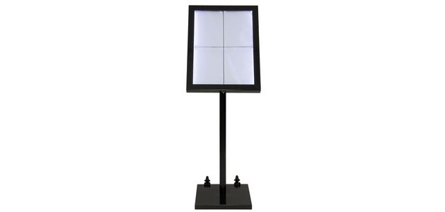 Black star présentoir porte-menu à LED 4 vues