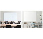 Tableau en verre design, 1.000 x 650 mm, blanc pur