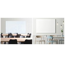 Tableau en verre design, 600 x 450 mm, blanc pur