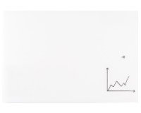 Tableau en verre design, 1.000 x 650 mm, blanc pur