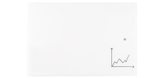 Tableau en verre design, 1.000 x 650 mm, blanc pur