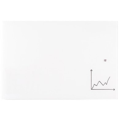 Tableau en verre design, 1.000 x 650 mm, blanc pur