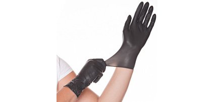 gants latex 'DIABLO', XL, noir - Boîte de 100 gants