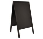 Panneau trottoir WOODY, avec tableau noir, noir