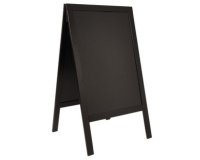 Panneau trottoir WOODY, avec tableau noir, noir