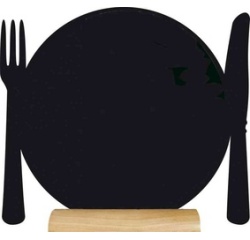 Ardoise de table SILHOUETTE 'Assiette'