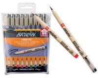 Stylo pinceau PIGMA BRUSH, étui de 9, assorti