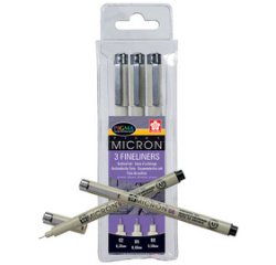 Feutre PIGMA MICRON, étui de 3, noir