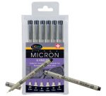 Feutre PIGMA MICRON, étui de 6, noir