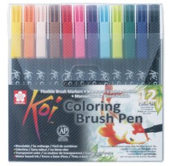 Stylo pinceau Koi Coloring Brush, étui de 12