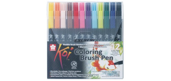 Stylo pinceau Koi Coloring Brush, étui de 12