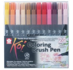 Stylo pinceau Koi Coloring Brush, étui de 24