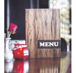 Protège-menus DESIGN WOOD, A4, marron