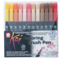 Stylo pinceau Koi Coloring Brush, étui de 48